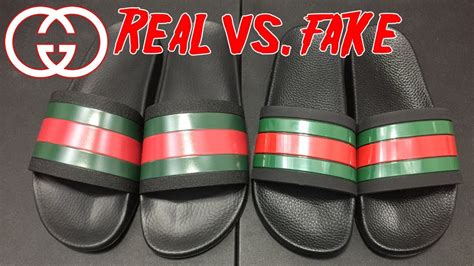 gucci slides fake vs real|gucci knockoff slides.